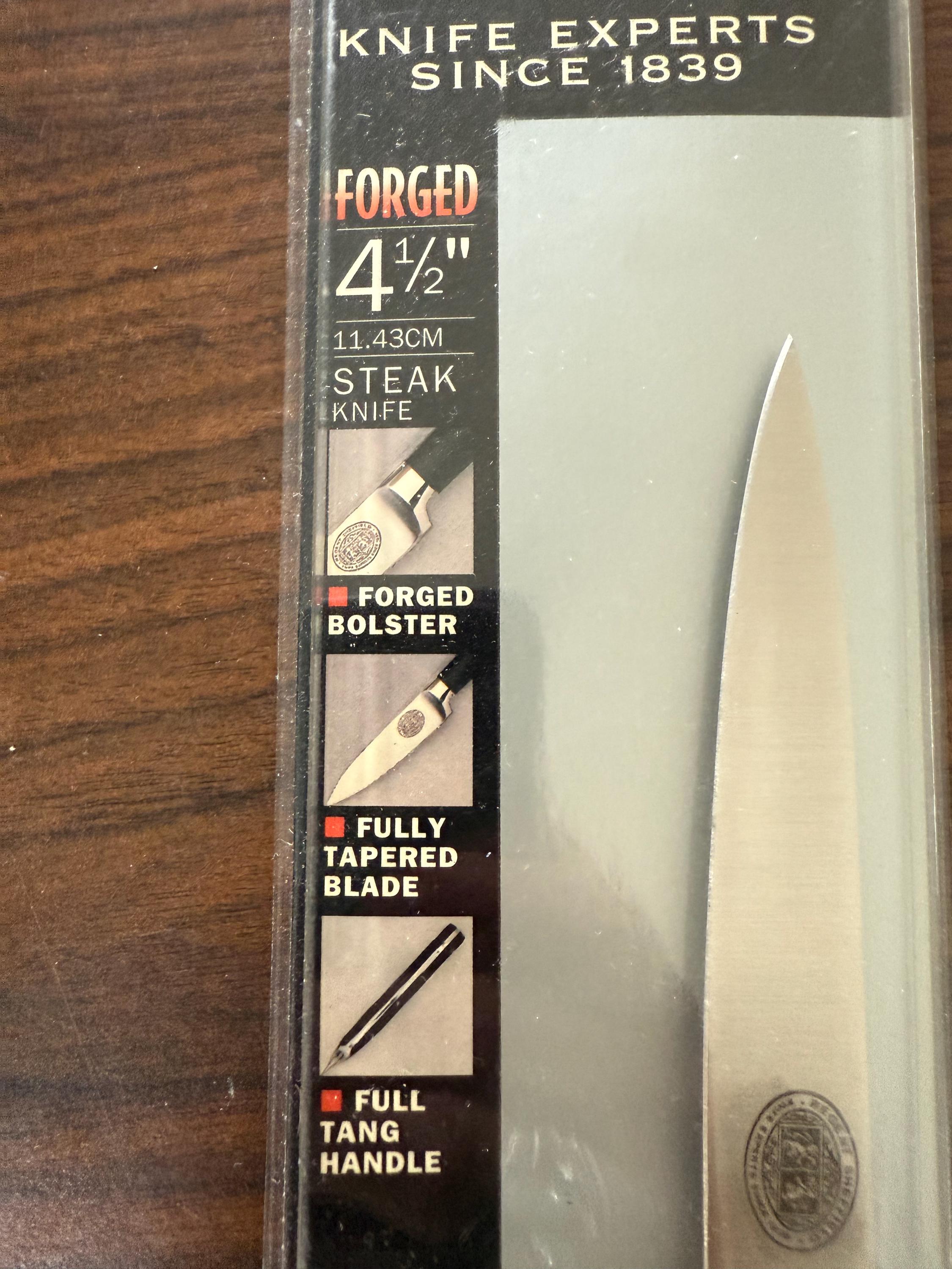 Vintage Regent Sheffield Forged Steel 4 1/2" Steak Knife In the Original Packing