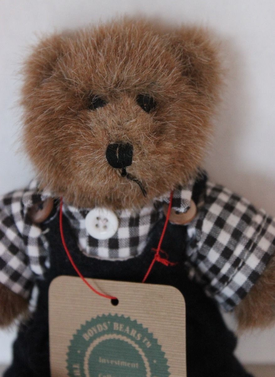 RARE Mint with Tag Boyds "Edmund Bear" # 9175 Checker Shirt Spring 1994