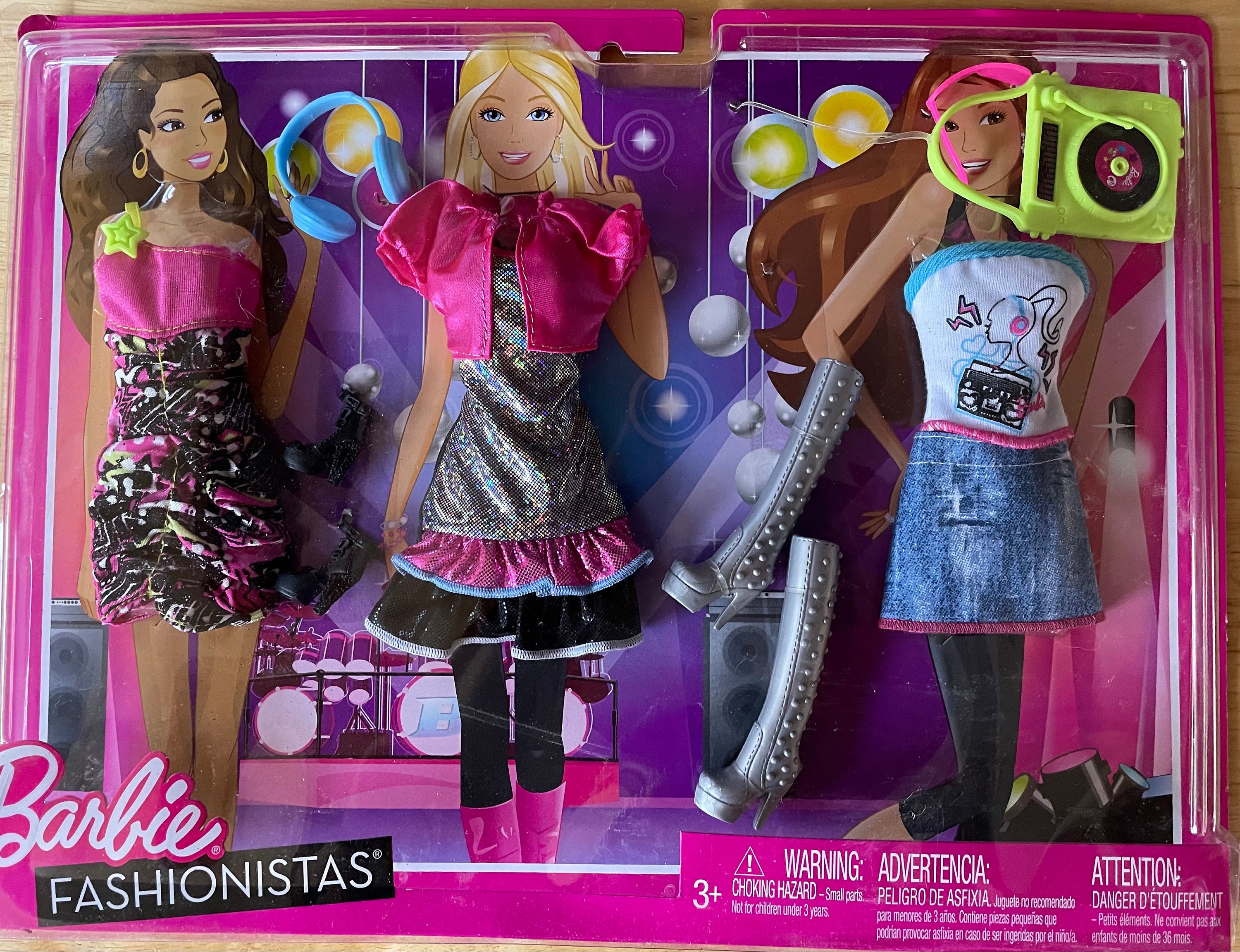 Vintage Mattel Barbie Doll Fashionistas 3 Outfits Clothes