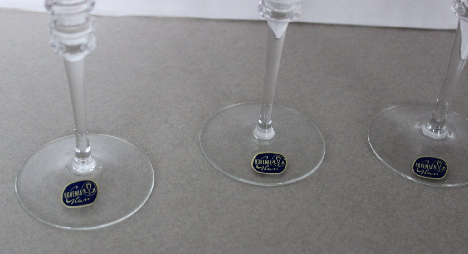 Set of 4 Colorful Bohemian Crystal Brandy Glasses Blue Purple Green Gold