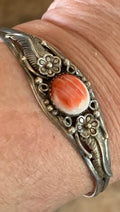 Artist Signed Native American Orange Spiny Oyster Bracelet