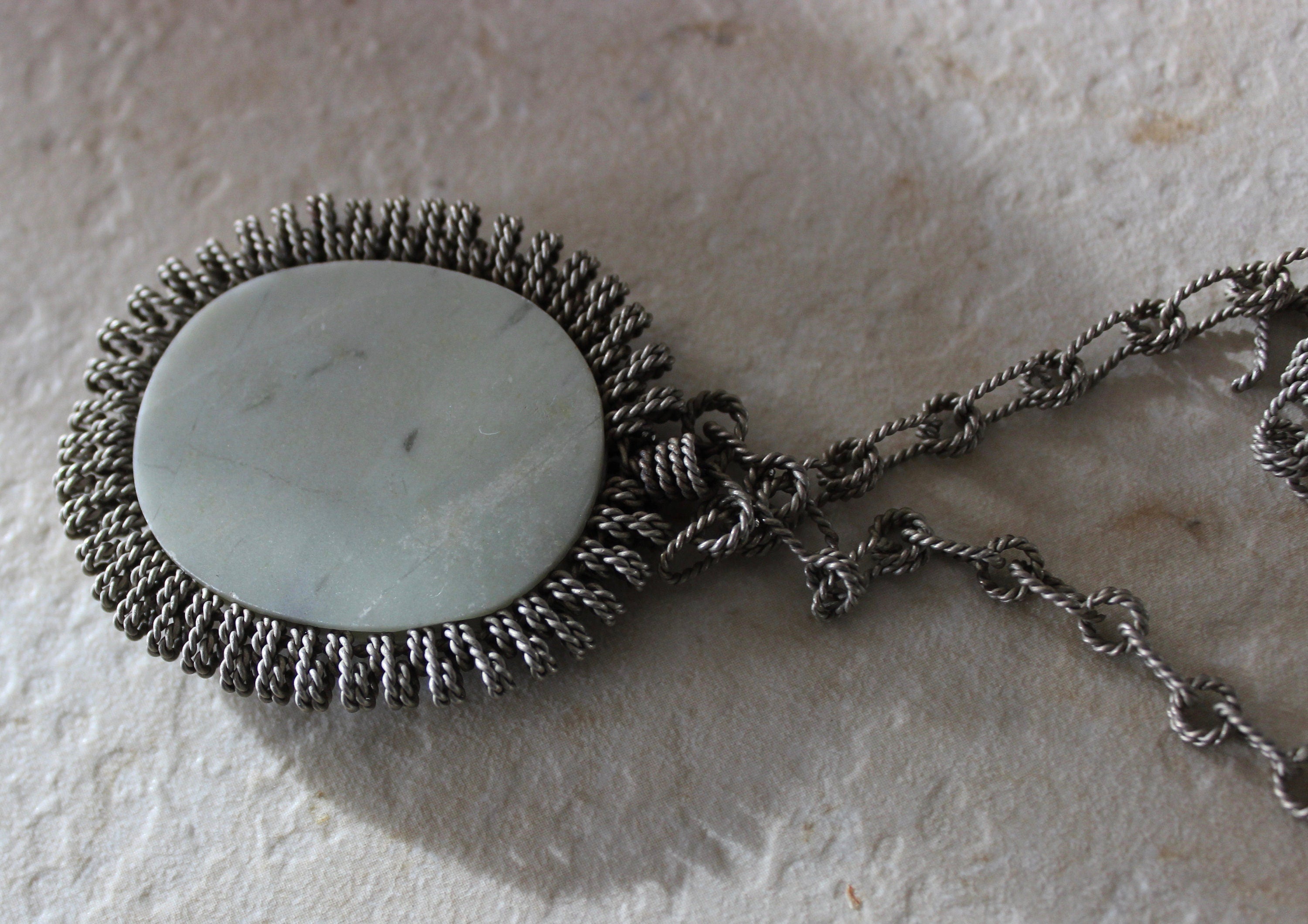 Beautiful Handmade Wire Wrap with Green Stone Necklace