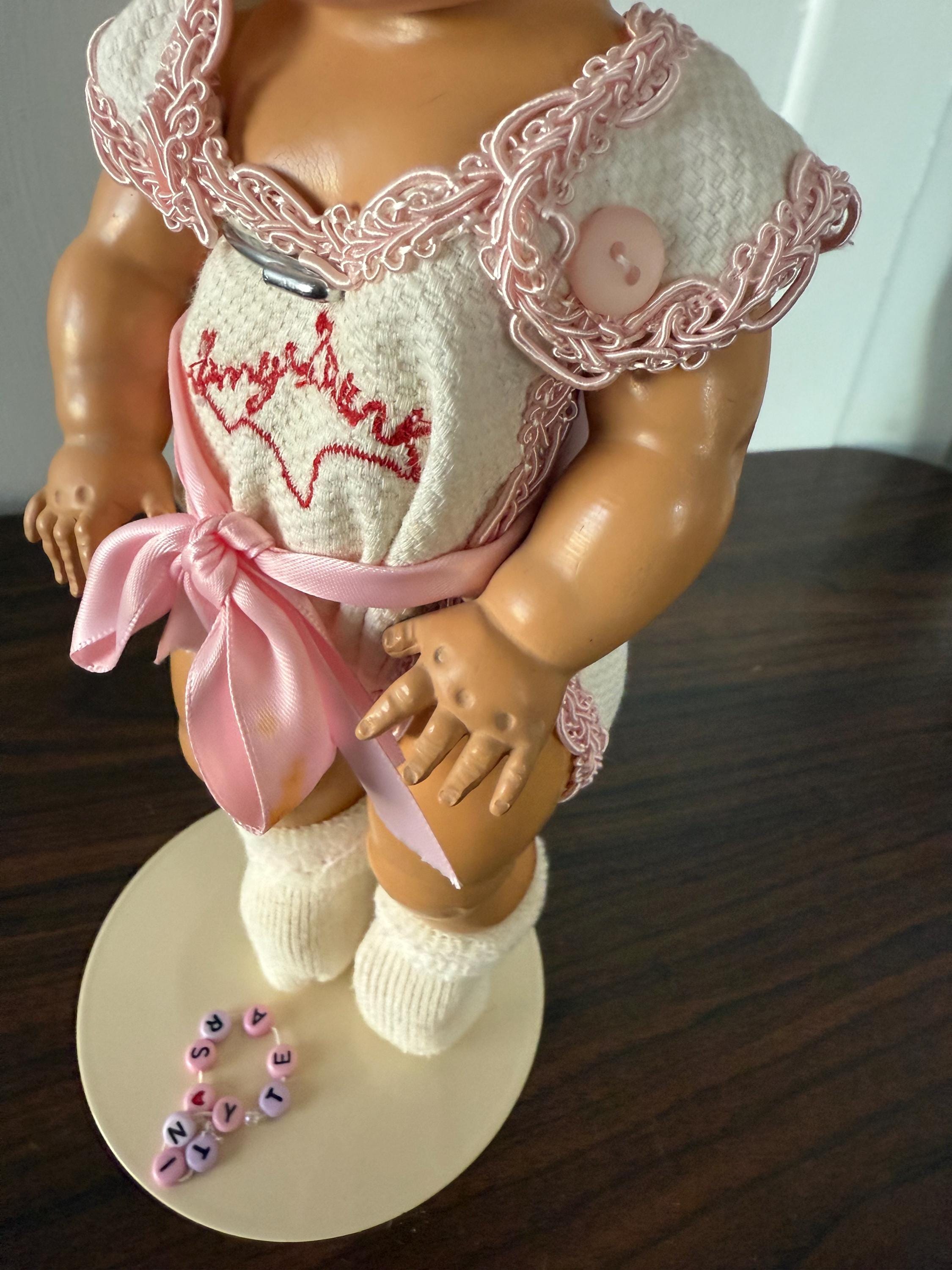 Vintage American Character Tiny Tears Doll Caracul Wig with Original Clothes and Bracelet