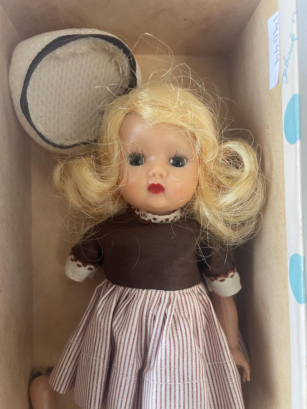 Rare Vintage 1953 Nancy Ann Storybook 608 MUFFIE Strung Doll No Eyebrows With 2 Outfits and Accessories