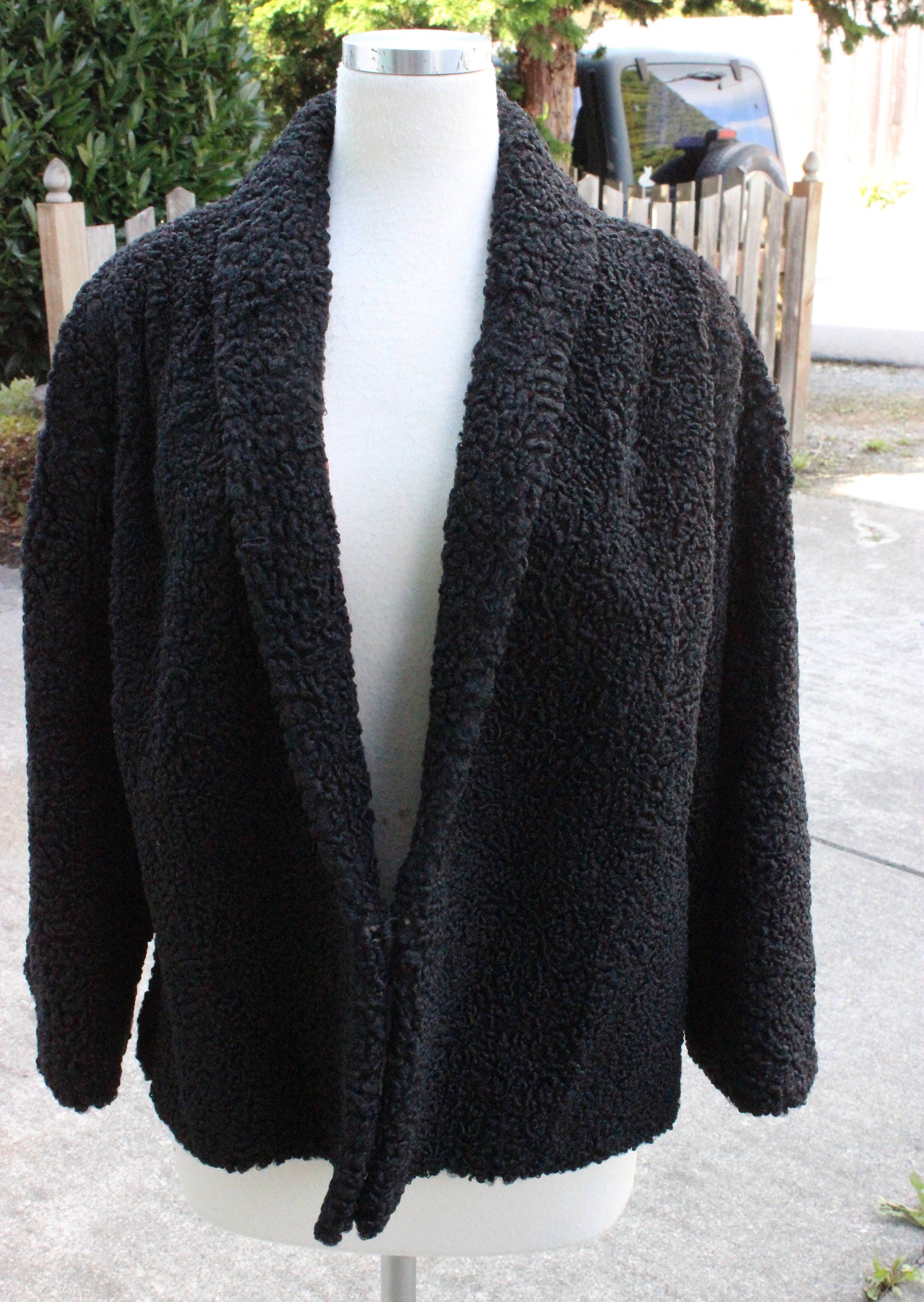 Beautiful Anna Farrell Black Persian Lamb Bolero Jacket Size Large