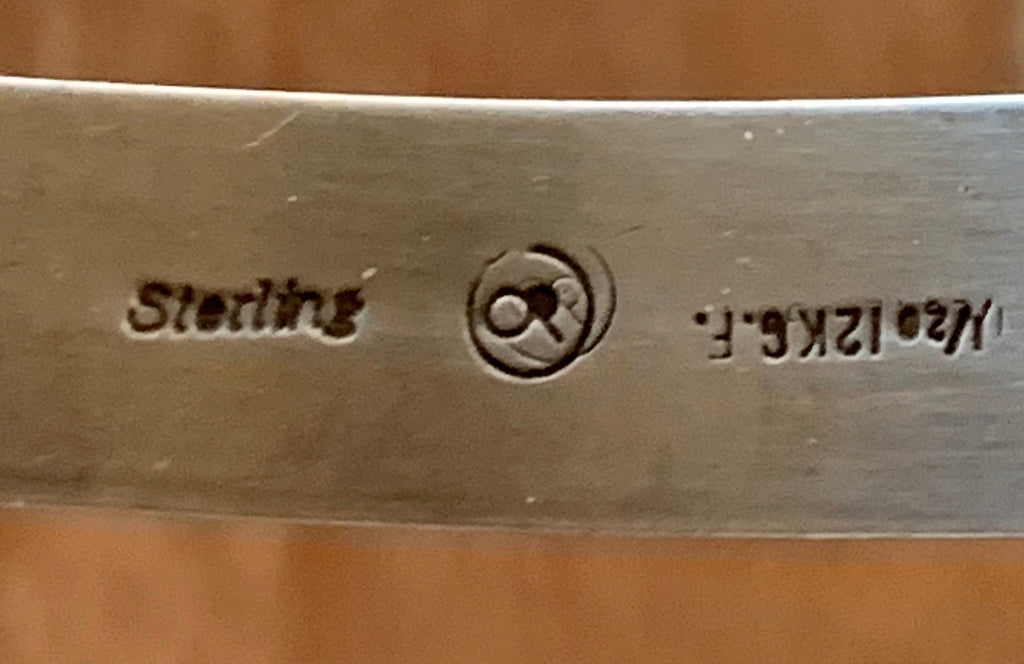 Native American Made Sterling Silver and Gold Filled Story Teller Cuff Bracelet