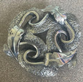 Beautiful Vintage Silver Tone Swirl Brooch Artist Signed Tortolani