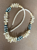 Vintage Blue and White Abalone Mother of Pearl and Puka Shell Necklace
