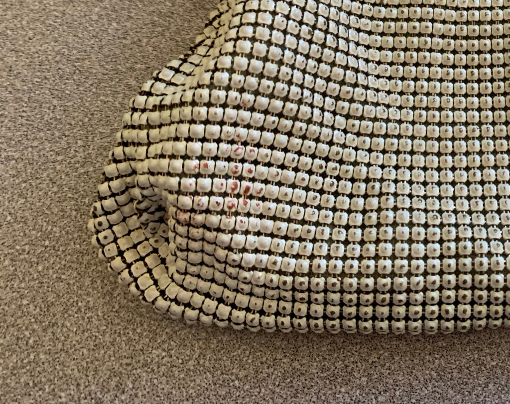 Antique Whiting Davis White Mesh Clutch Purse