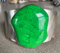 Unique Large Green Turquoise Jay King Desert Rose Cuff Bracelet Stamped DTR