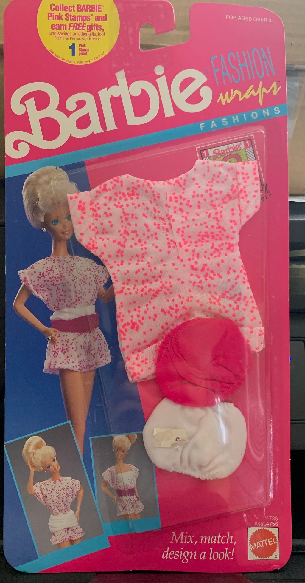 New in Package Vintage 1990 Barbie Fashion Wraps Shorts and Waist Bands  Outfit
