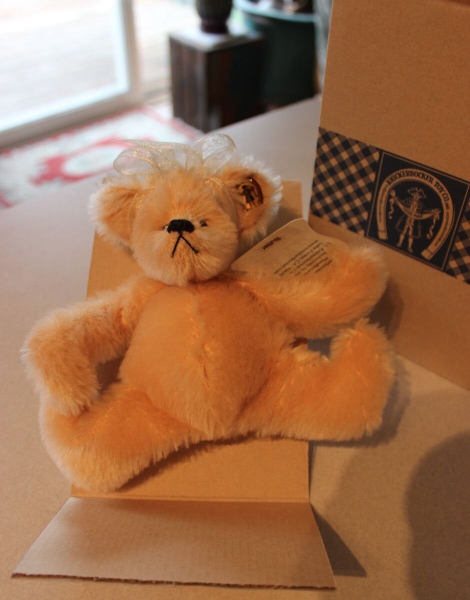 MIB 6" Knickerbocker Golden Mohair Teddy Bear "Itty Bitty Butter" Bear