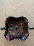 Vintage Northwood Carnival Glass Fruits and flowers Bonbon dish