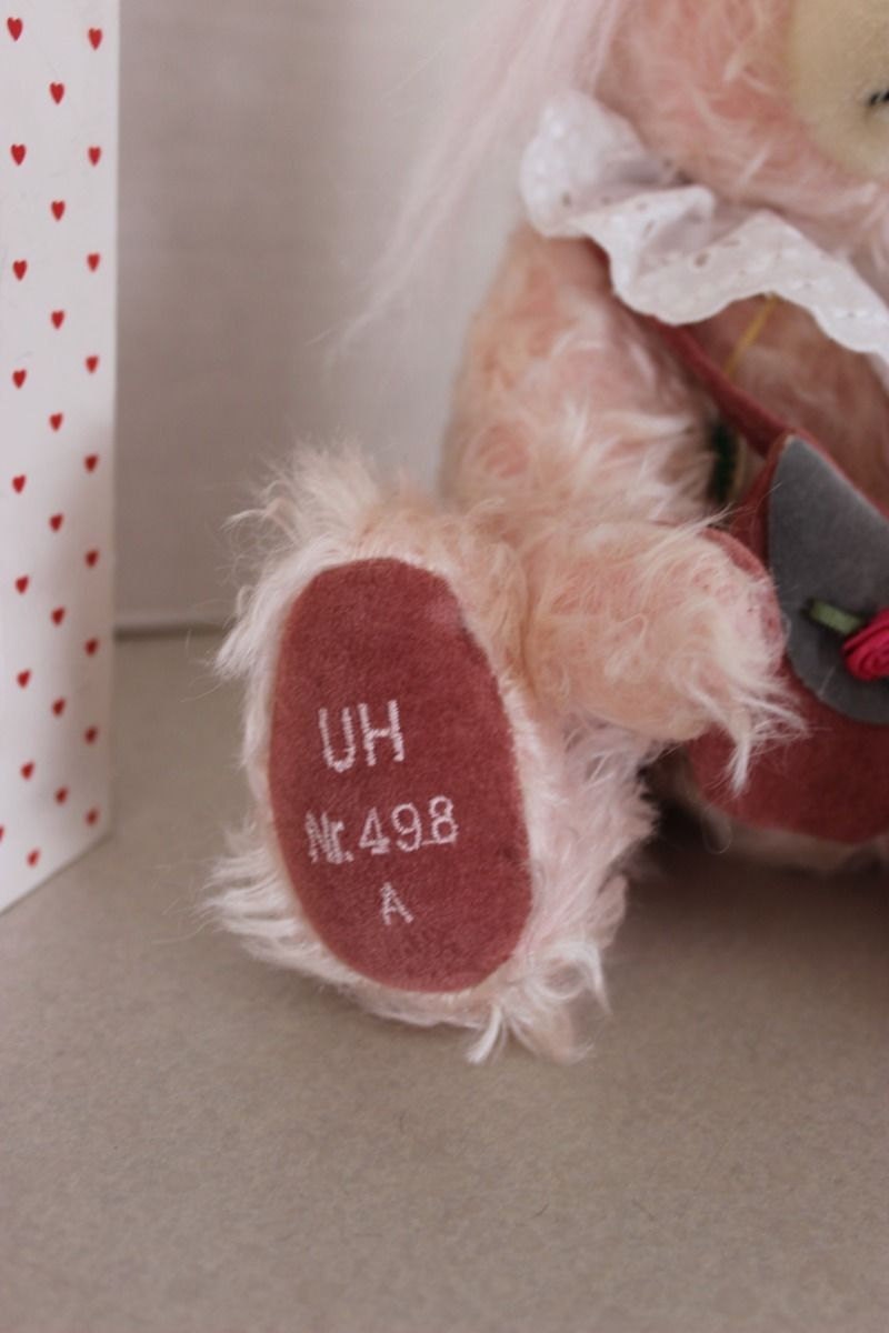 MIB 12" Hermann Pink Mohair Ursula's Birthday Bear Limited Edition w COA Germany