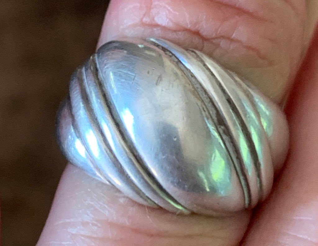 Beautiful Old Fashioned Style Sterling Silver Signed Kabana Ring size 8