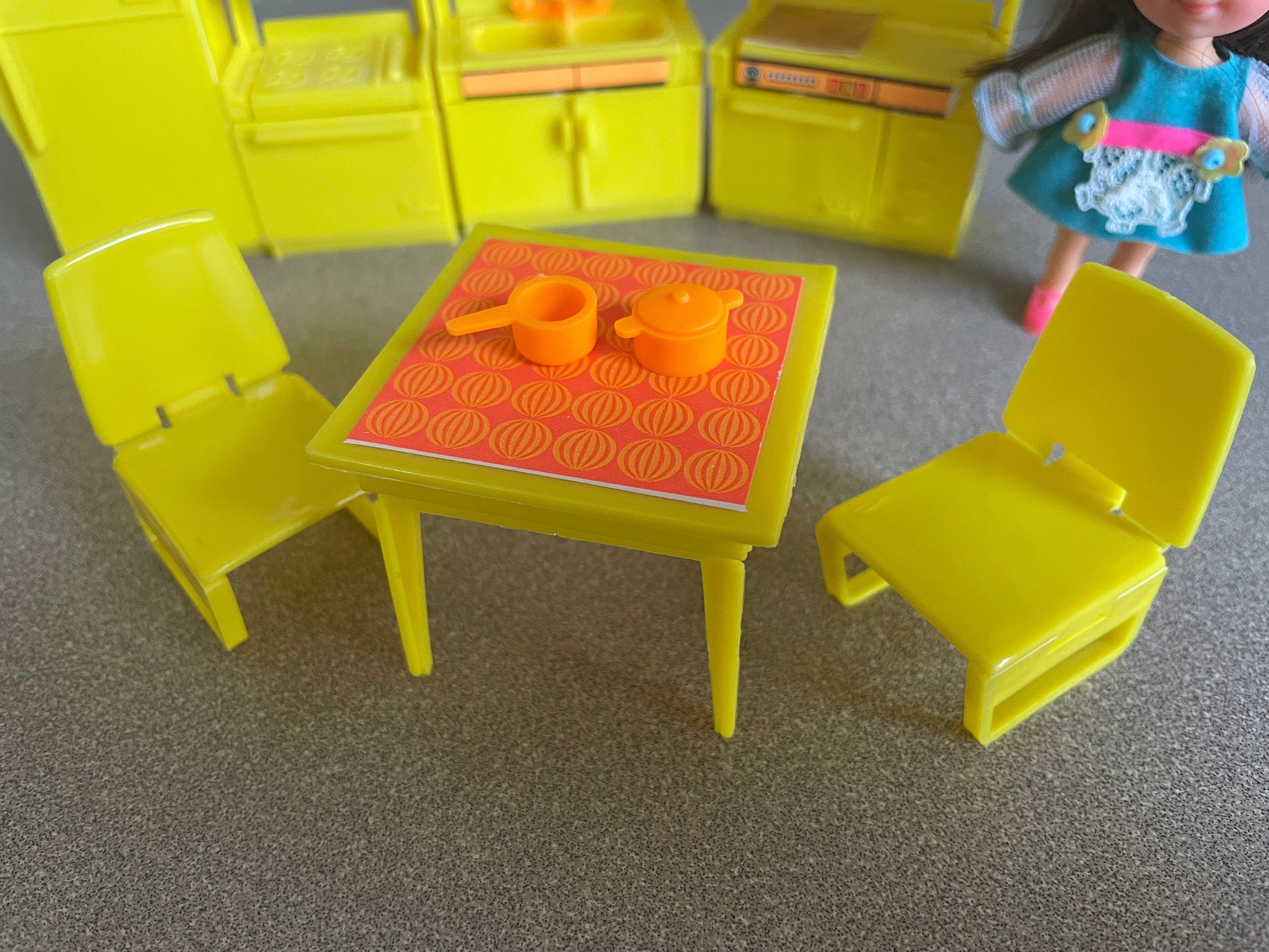 Rare Vintage 1969 Liddle Kiddles Playhouse Kitchen Set Cookin Hiddle Little Doll Cook