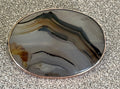 Beautiful Vintage Agate Brooch Pin Banded in 10k Gold