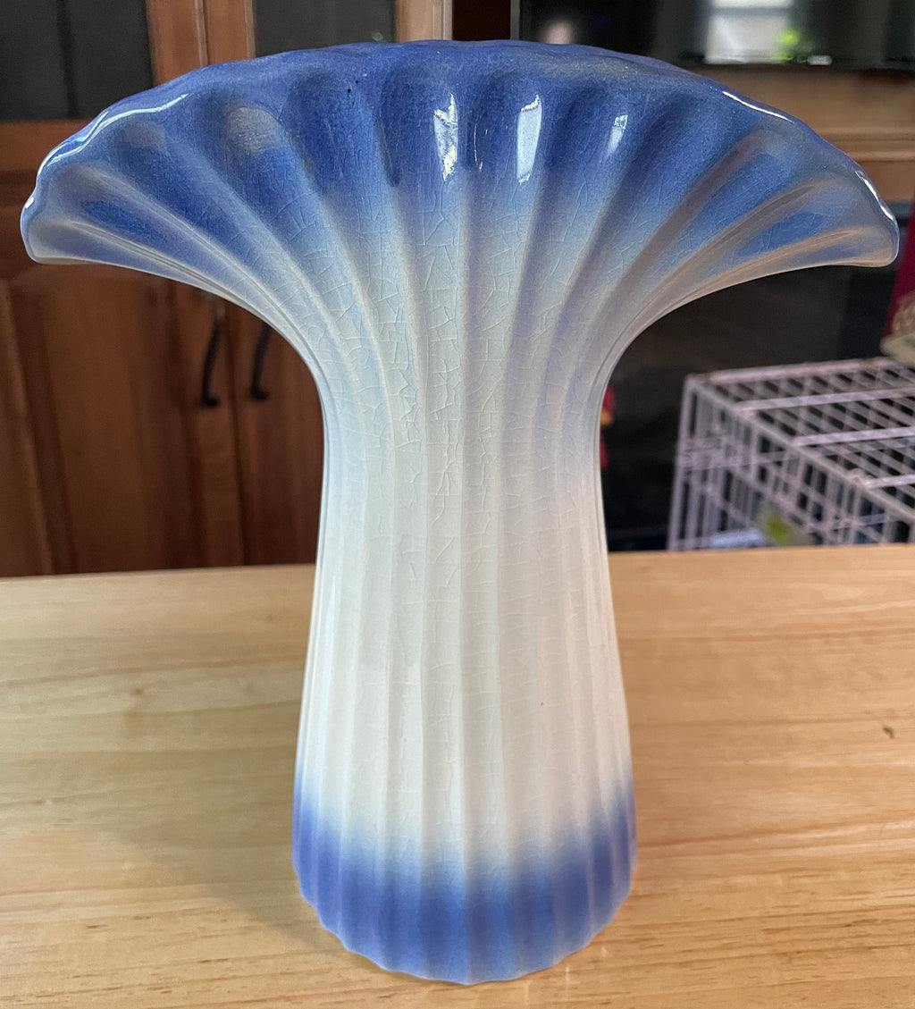 Beautiful and Unique Large Signed McCoy Vase with Flower Design