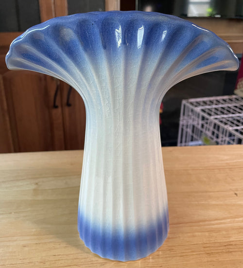 Beautiful and Unique Large Signed McCoy Vase with Flower Design