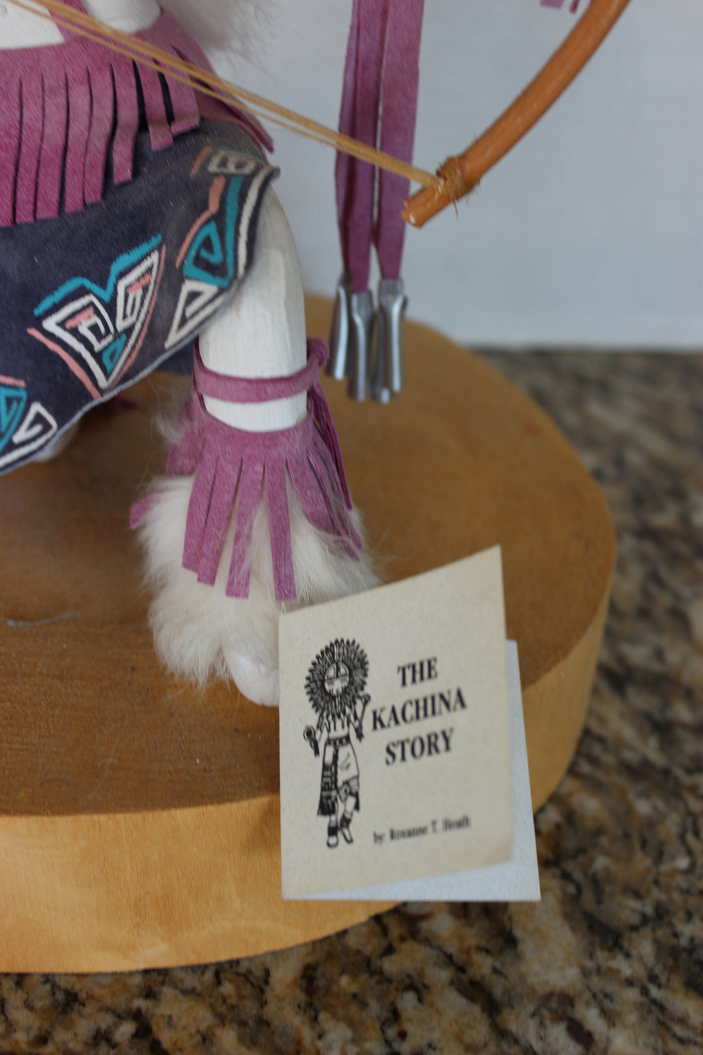 Large Vintage Artist Signed Navajo Made Kachina Doll Buffalo Warrior, Native American, Squash Blossom