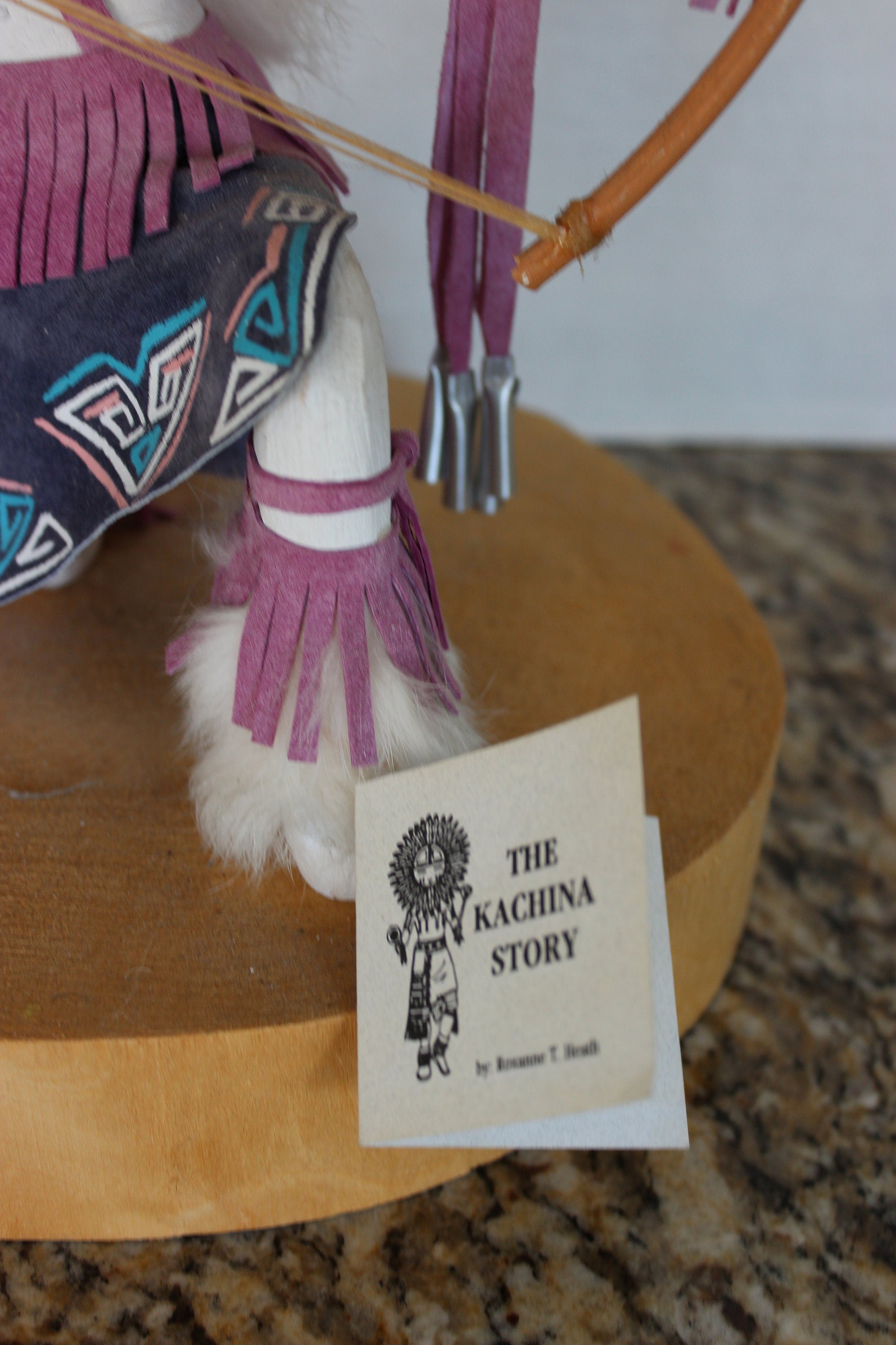 Large Vintage Artist Signed Navajo Made Kachina Doll Buffalo Warrior, Native American, Squash Blossom