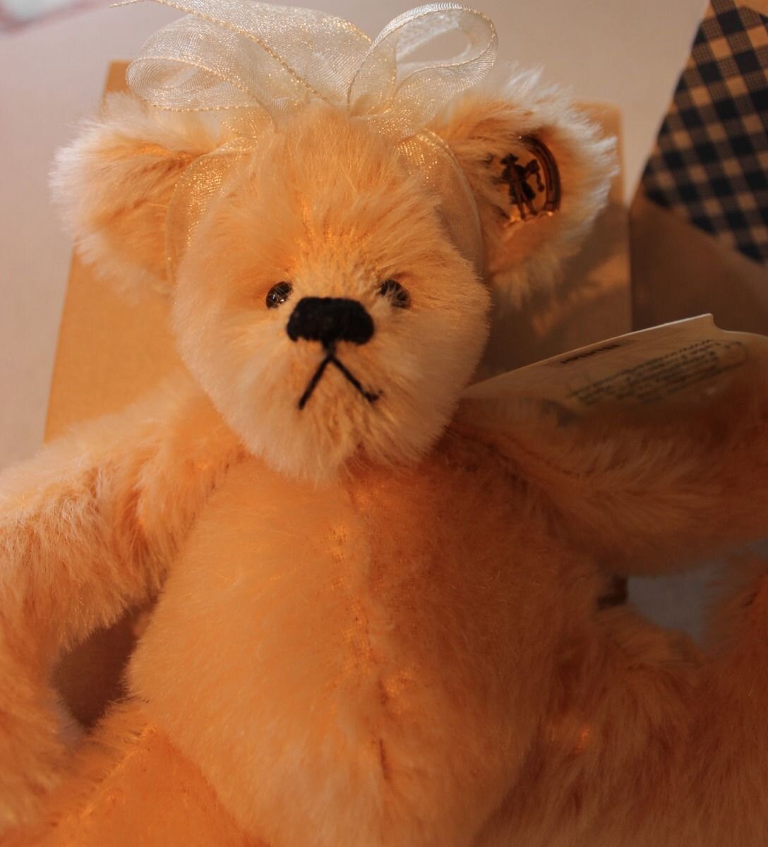MIB 6" Knickerbocker Golden Mohair Teddy Bear "Itty Bitty Butter" Bear