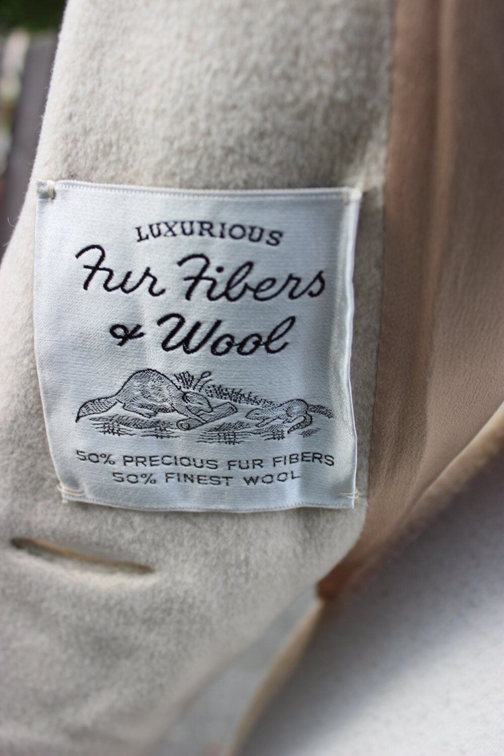Luxurious Fur Fibers and Wool Swing Coat with Mink Collar J.L Hudson Company