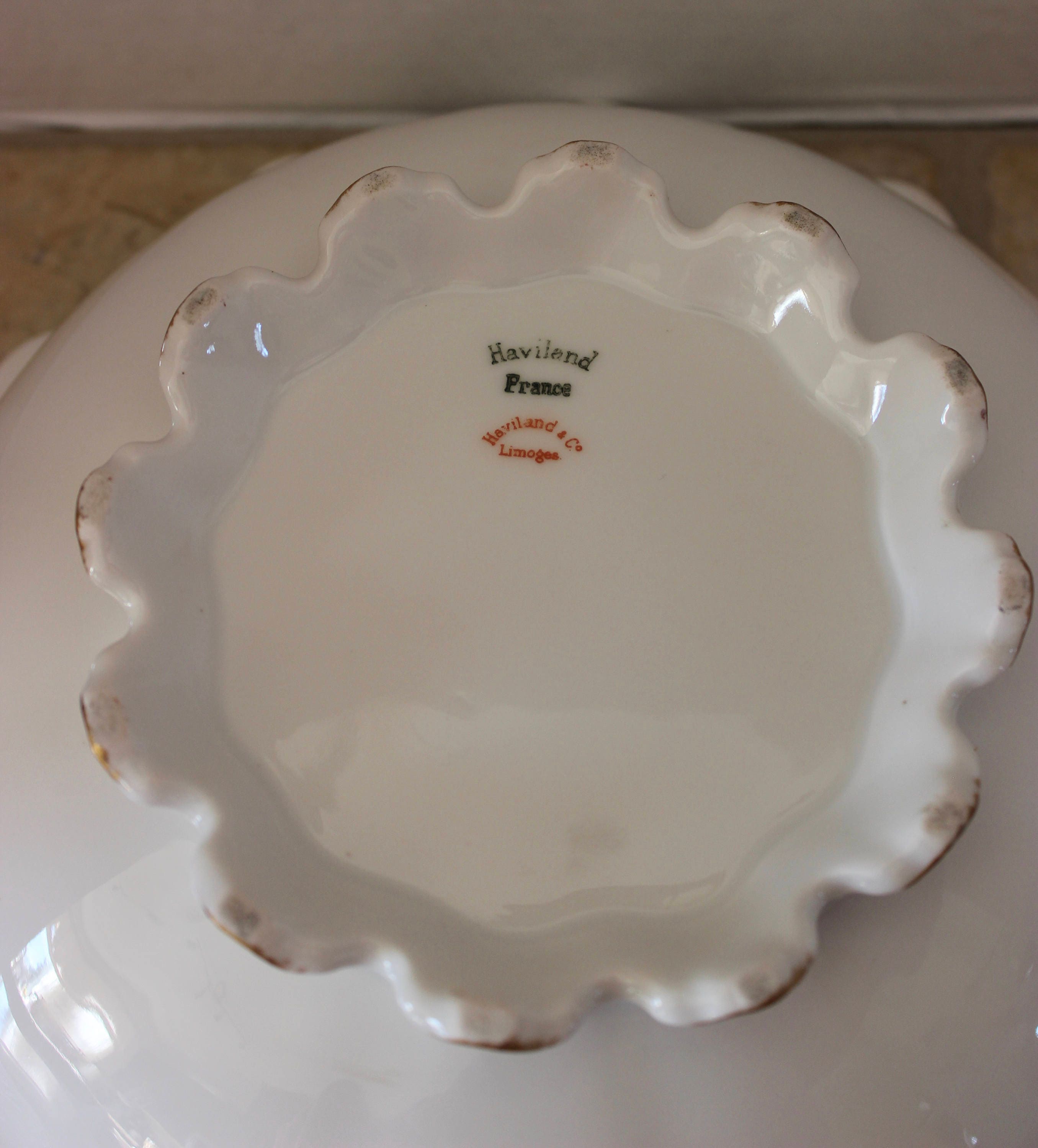 Antique Haviland Limoges France Pedestal Serving  Bowl