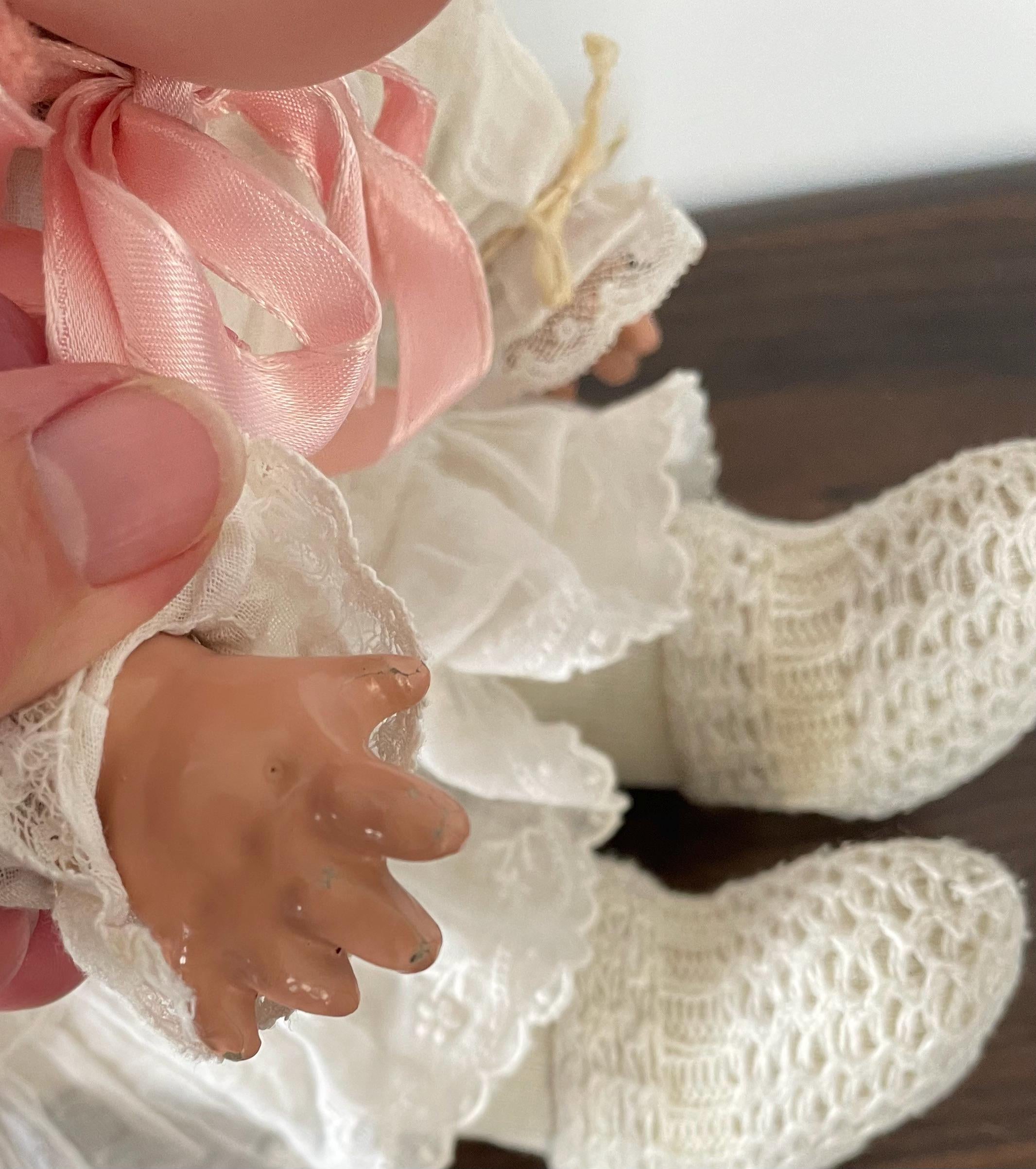 Antique Madame Hendren 316 Baby Doll Body with Working Cryer and AM Bisque Doll Head Sleep Eyes