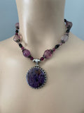 Handmade Sterling Silver and Purple Jasper Necklace