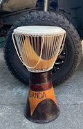 Huge 28" Vintage Handmade Hand Carved Djembe Drum