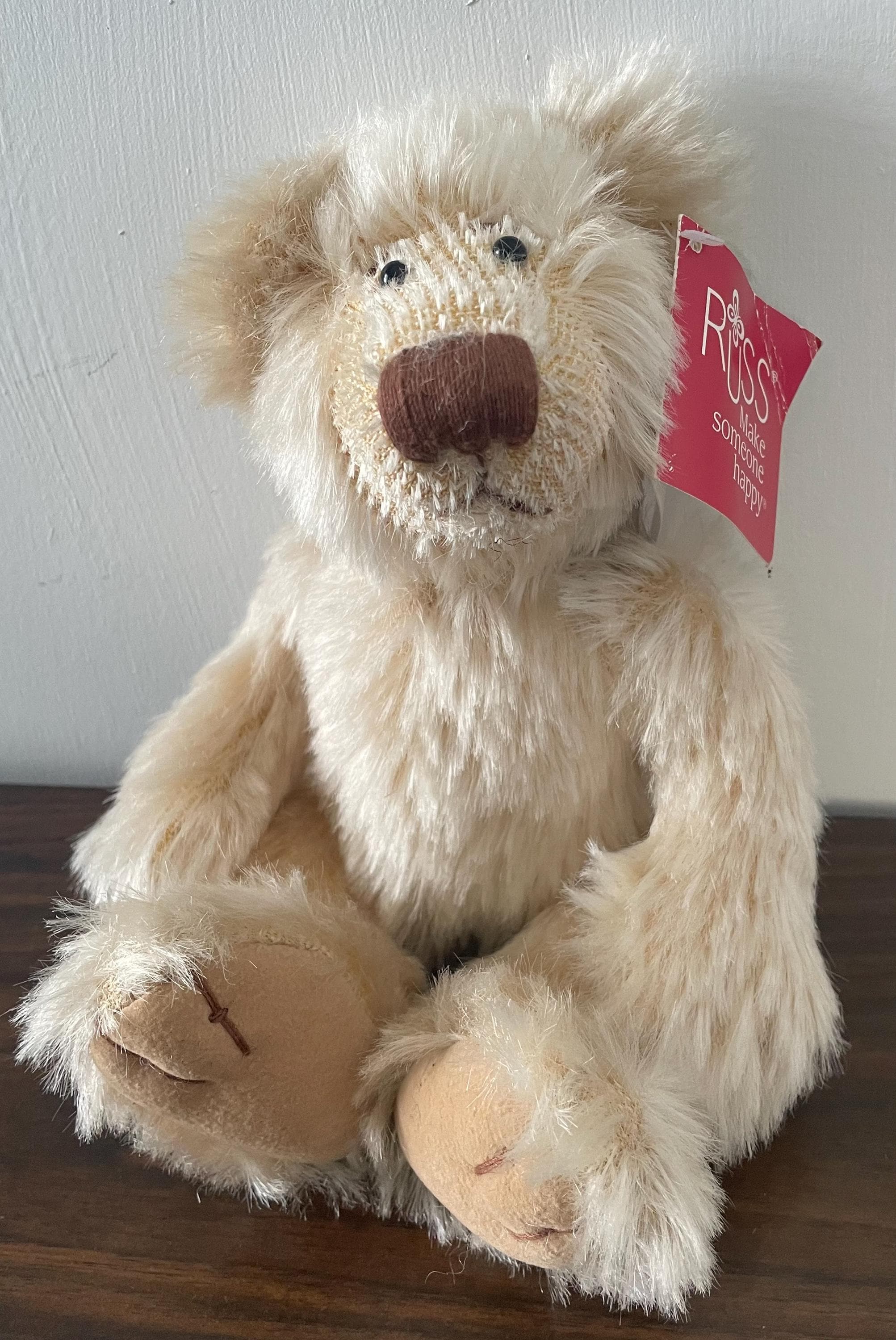 Vintage Russ Berrie Teddy Bear Desmond with Original Ear Tag
