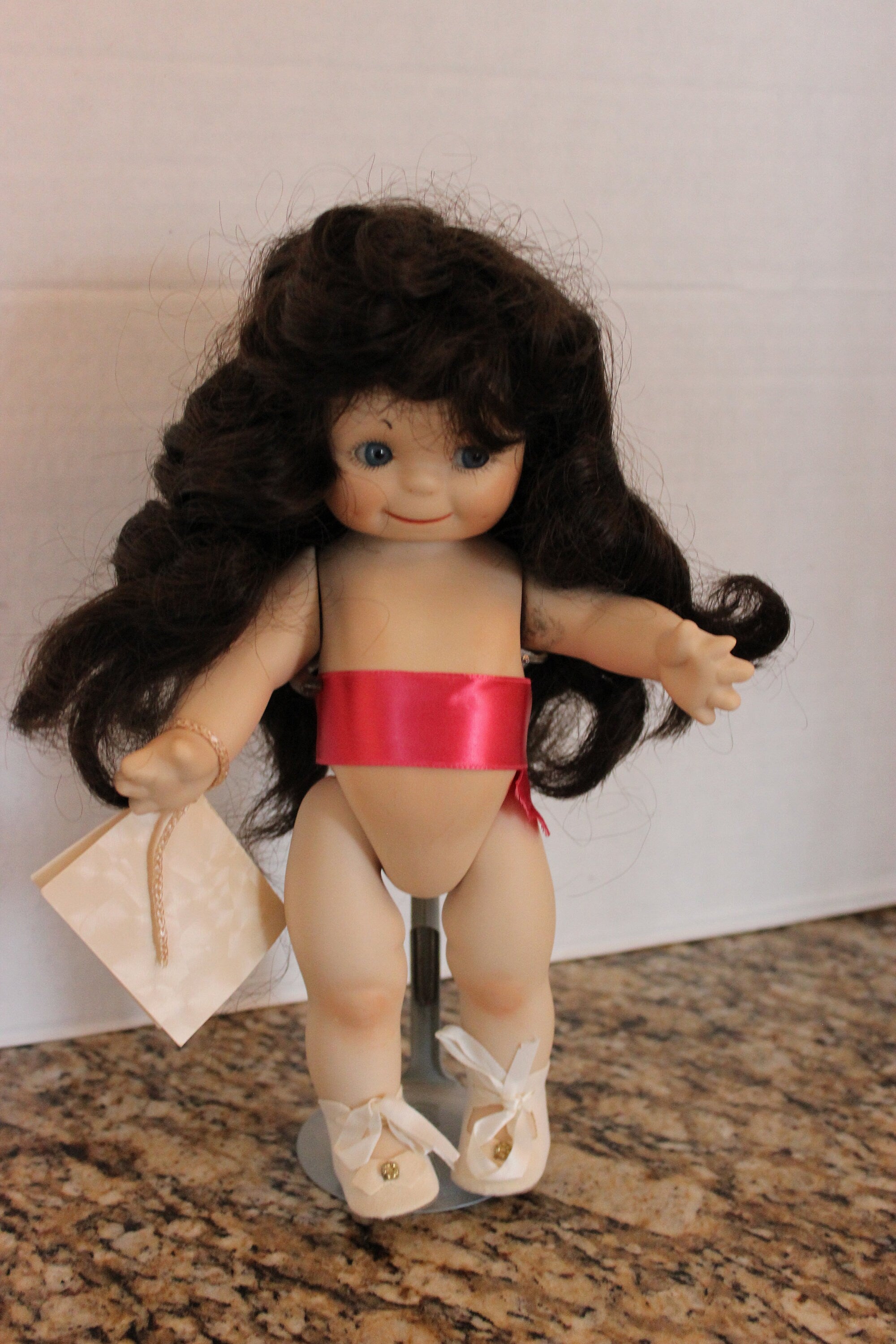 Artist Designed Cute 11" Porcelain "BEC" Reproduction Google Eye Doll Named Pixie