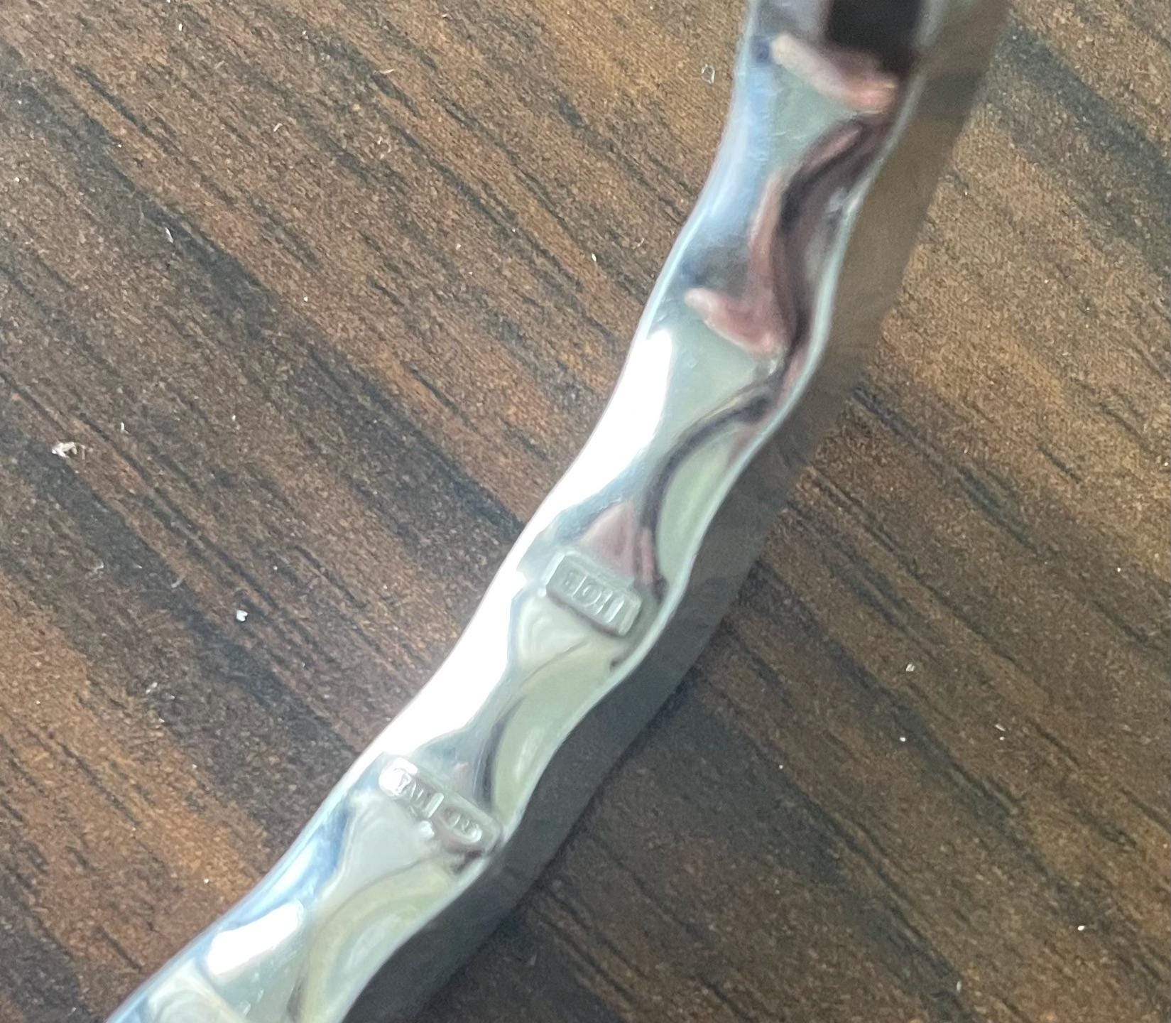 Beautiful Vintage HOB Sterling Silver Hinged Bangle Bracelet Made in Italy