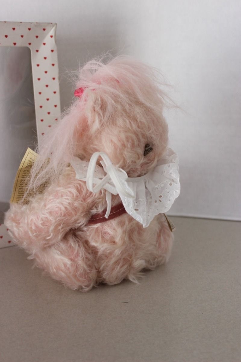 MIB 12" Hermann Pink Mohair Ursula's Birthday Bear Limited Edition w COA Germany