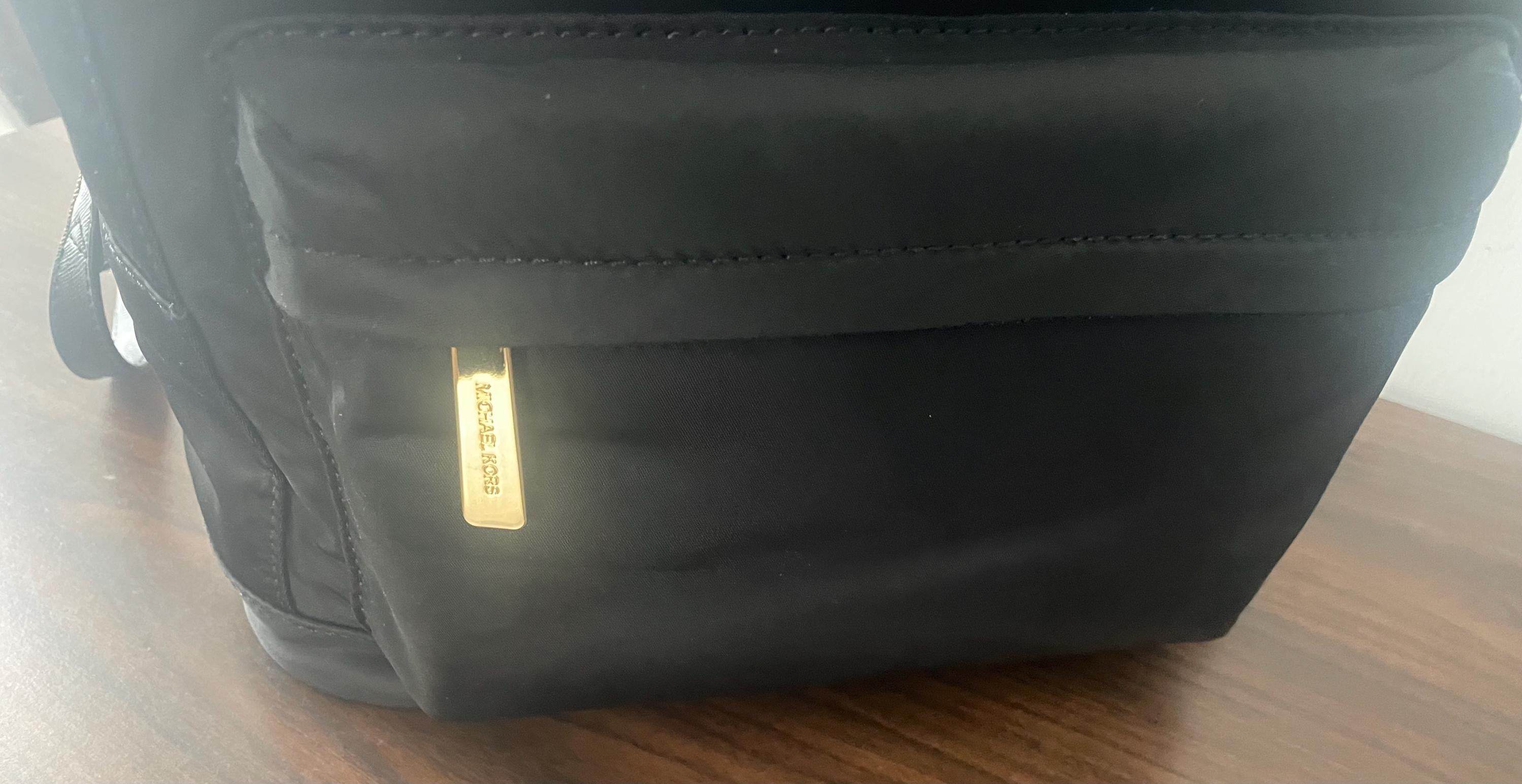 Vintage Genuine Black Vinyl Michael Kors Organizer Backpack New Old Stock