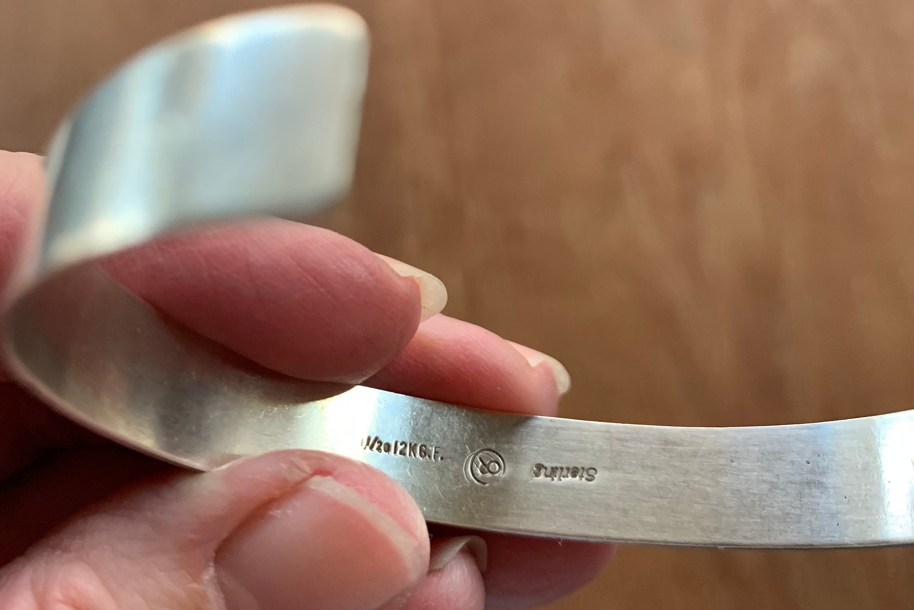 Native American Made Sterling Silver and Gold Filled Story Teller Cuff Bracelet