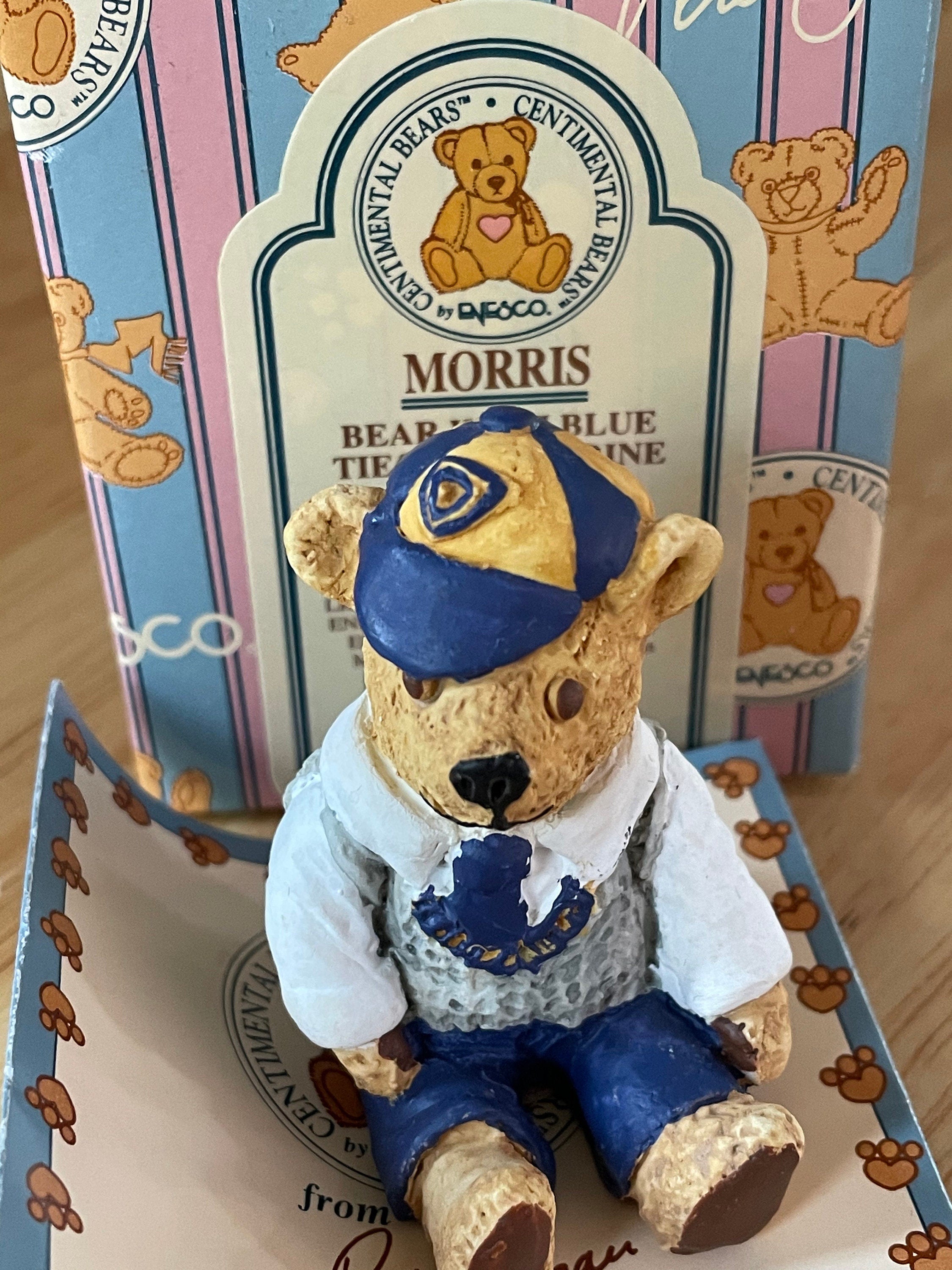 Enesco Centimental Bear Morris Minor Bear with Blue Hat Figurine #116785