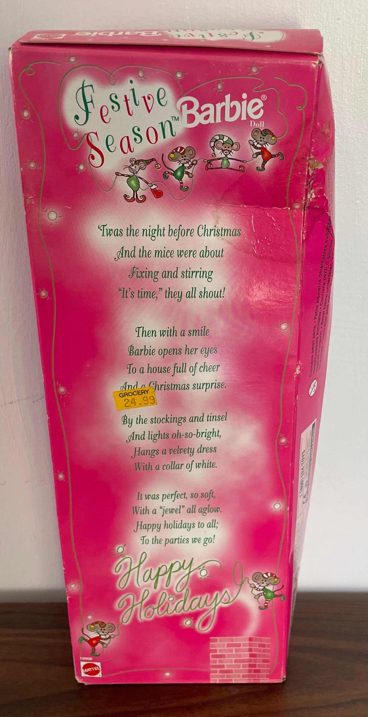 Vintage 1997 Festive Season Barbie Doll in the original box With Green Eyes Christmas