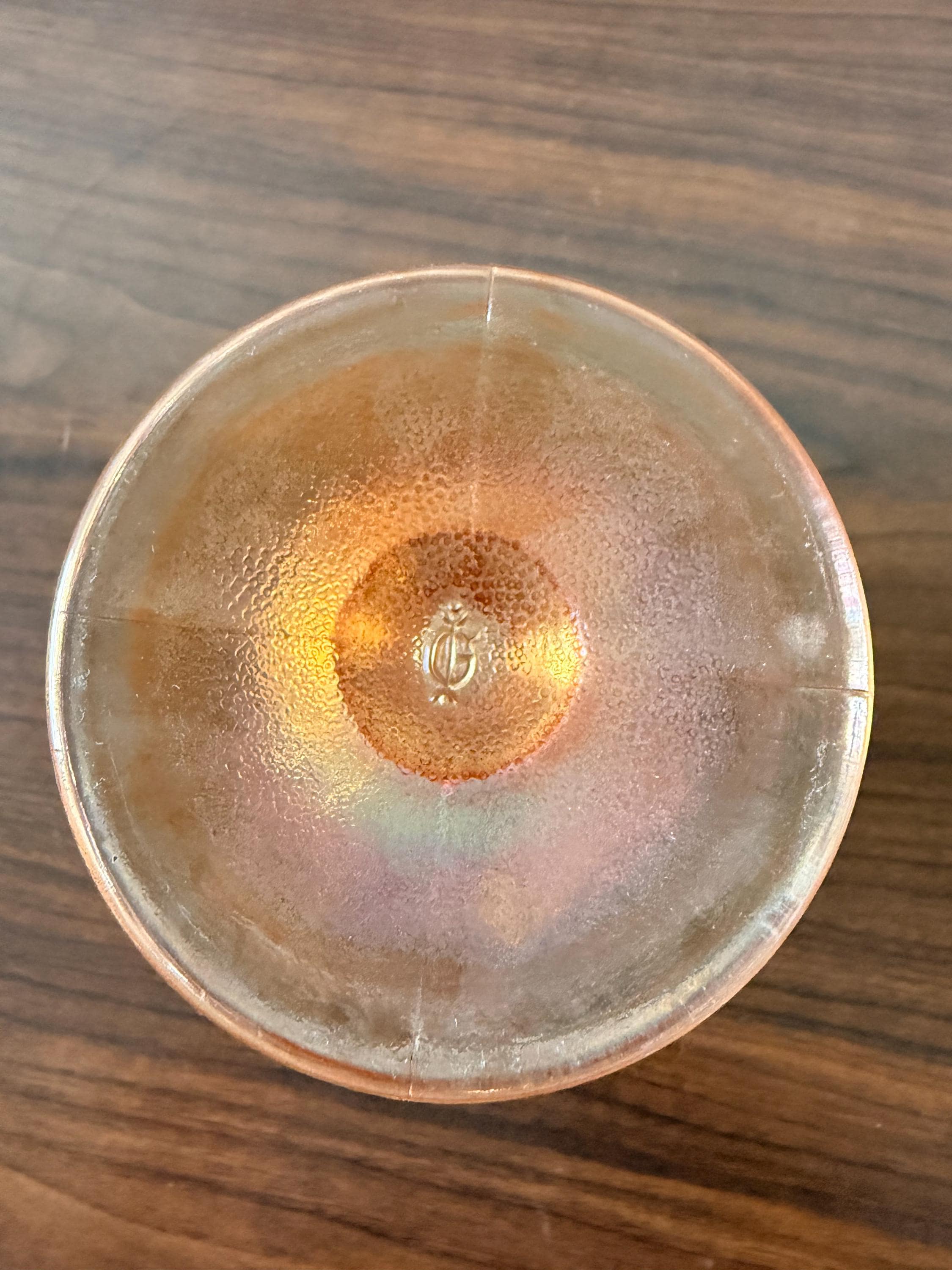 Vintage Vintage Marked Imperial Marigold Carnival Glass Grape Goblet (1)