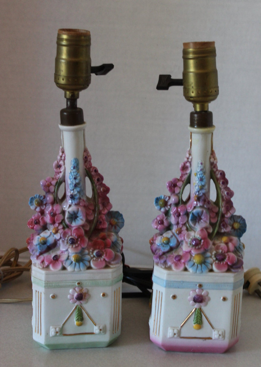 Antique German Made Bed Side Table Lamps Signed and Numbered