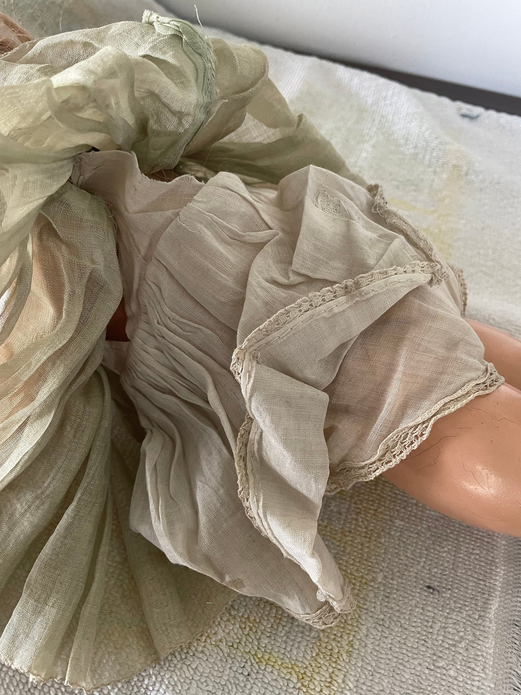 Shirley Temple 17" Composition Doll Ideal, Rare Tagged Dress, Slip Oil Cloth Shoes Socks Button