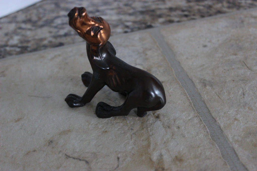 Vintage Bronze Dog Figurine Signed Dodge USA