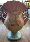 Beautiful 1930's Hull Art Pottery Swan Handled Vase  12-6 1/4