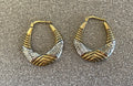 Beautiful Vintage 925 1/20 14k Gold Hoop Pierced Earrings