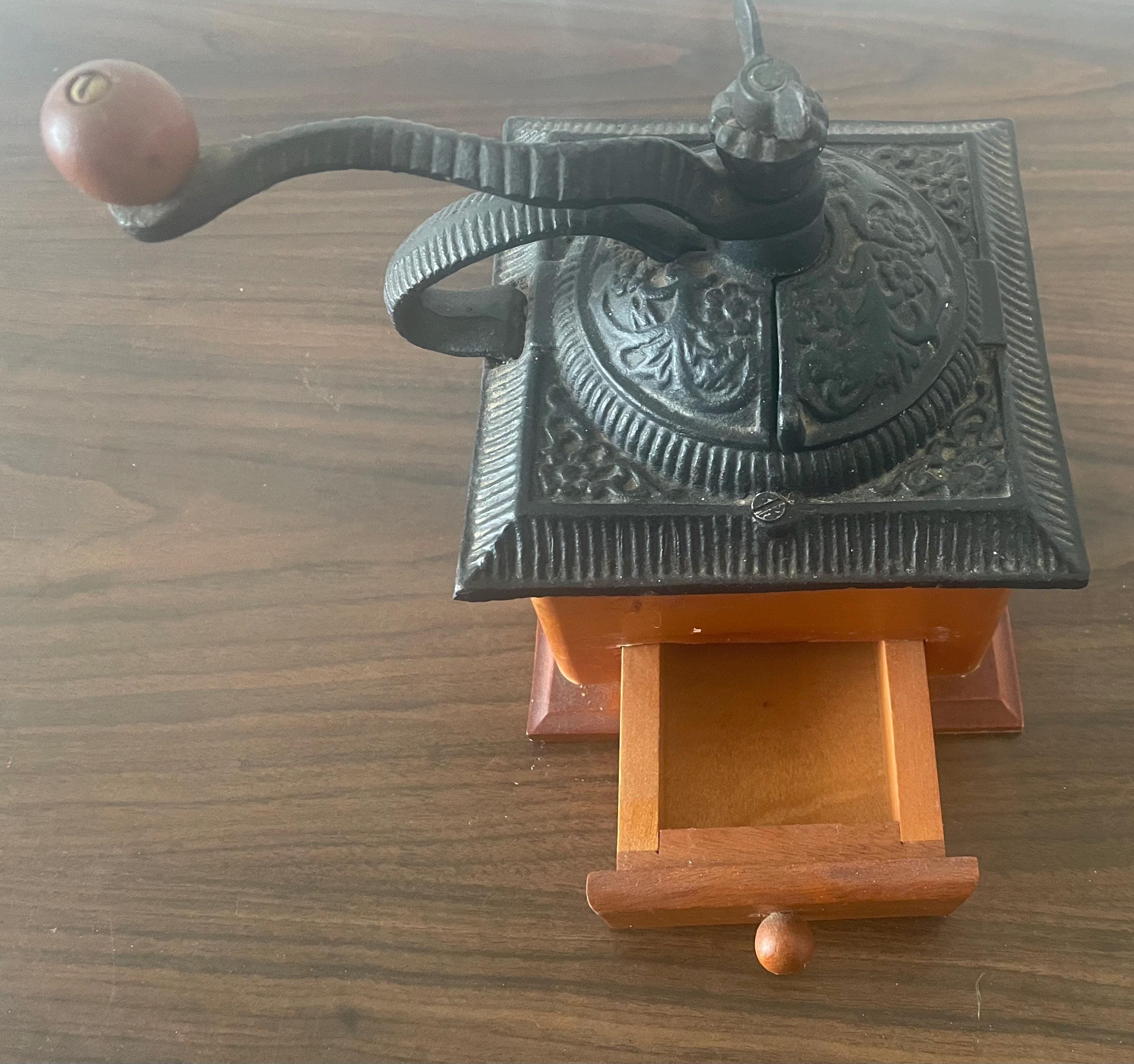 Vintage Cast Iron Coffee Grinder with Drawer Kitchen Decor Farm House Chic