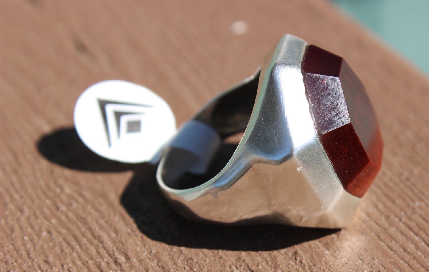 Large Retired Silpada Sterling Silver Bring the Heat Tiger Eye Ring Size 8