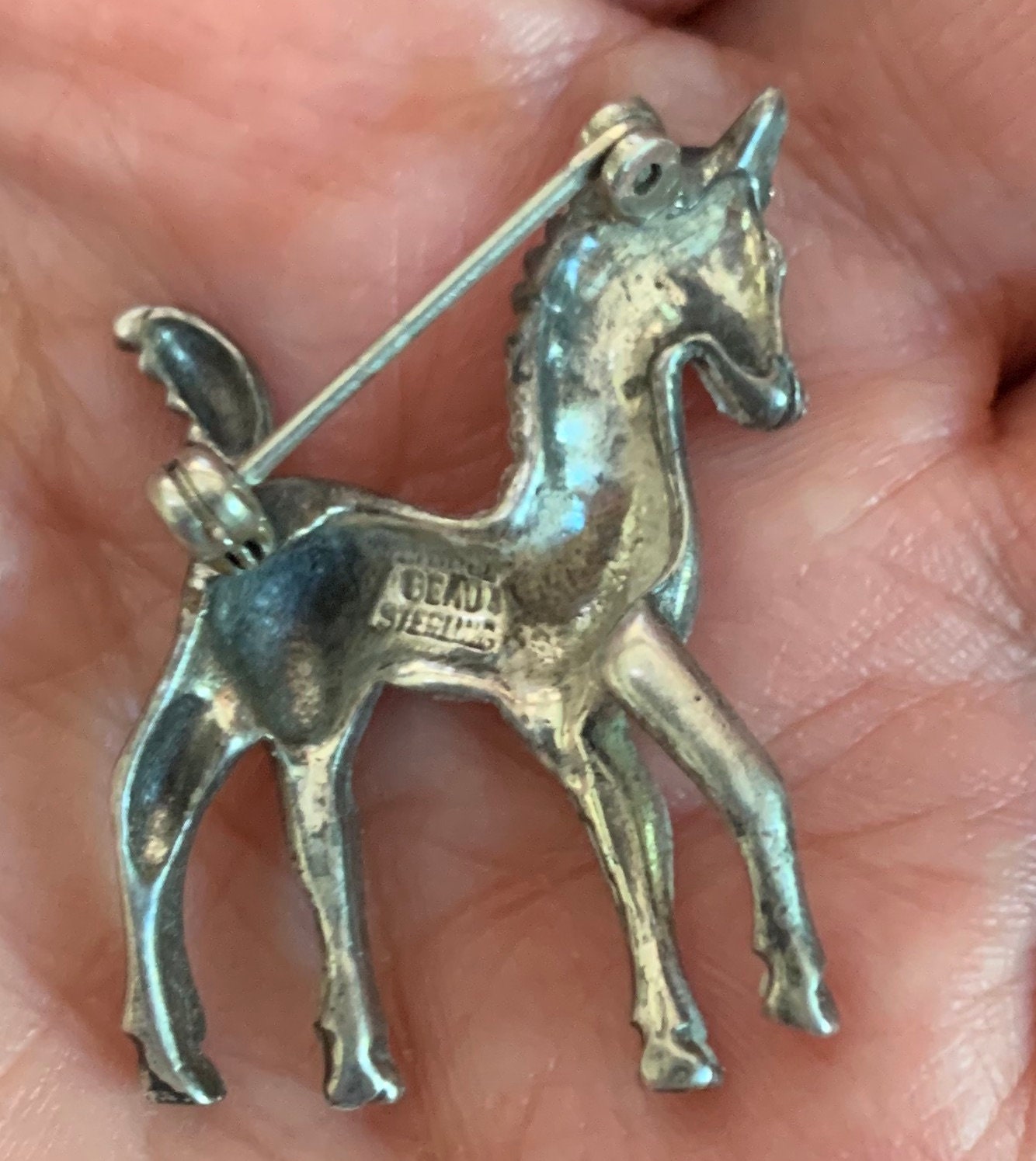 Vintage Sterling Silver .925 Adorable Horse Foal by BEAU craft Brooch Pin