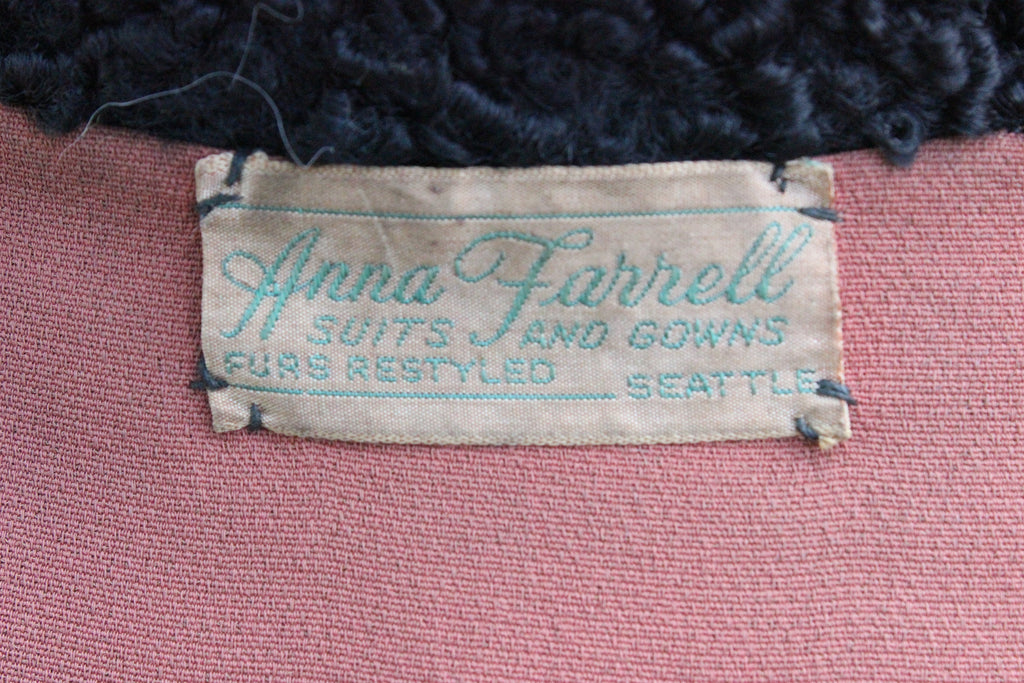 Beautiful Anna Farrell Black Persian Lamb Bolero Jacket Size Large