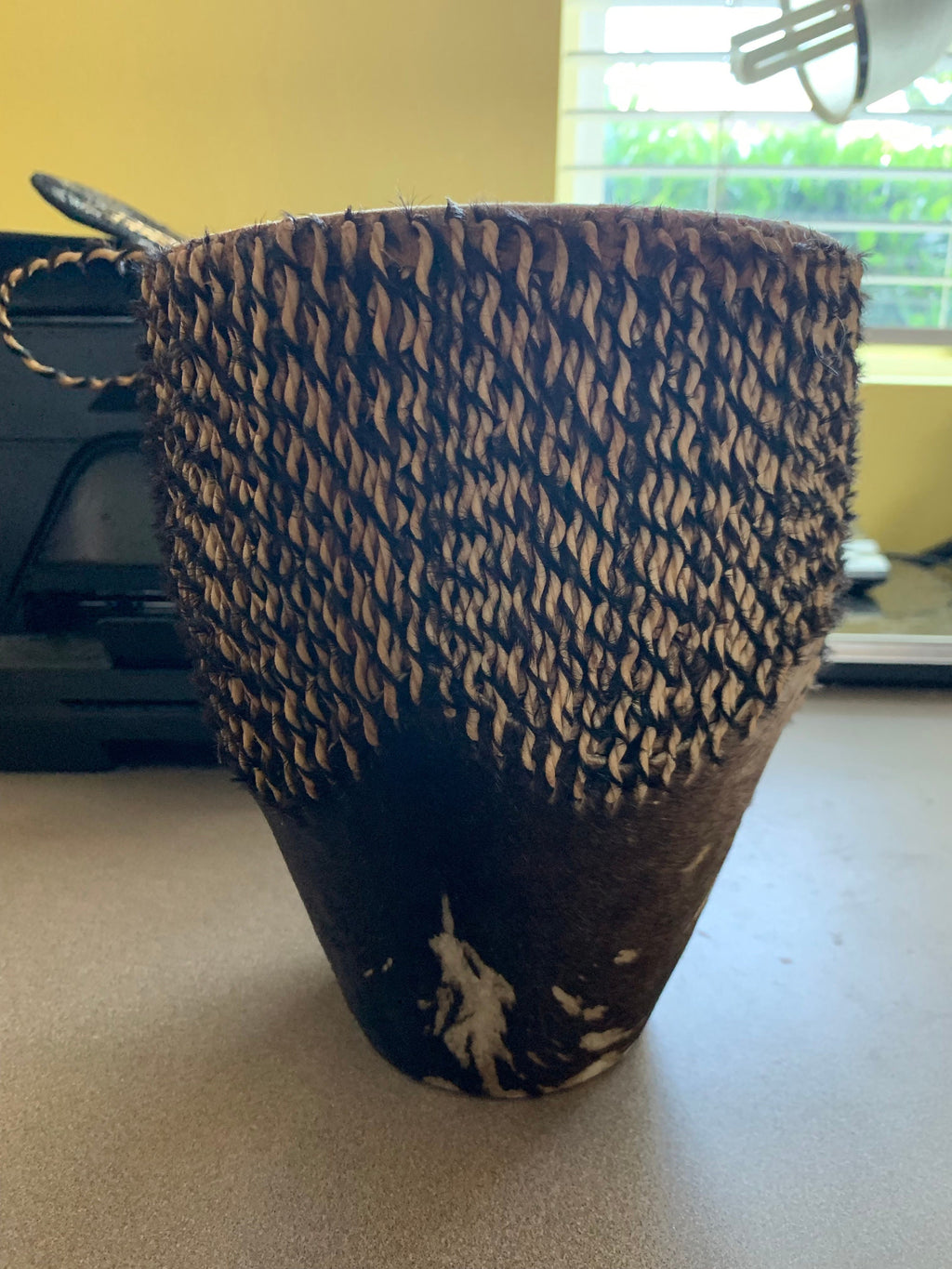 Small 9 1/4" Vintage Handmade Cowhide Djembe Drum